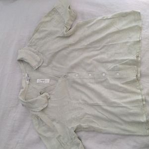 Madewell ruffle Peter pan collar button down